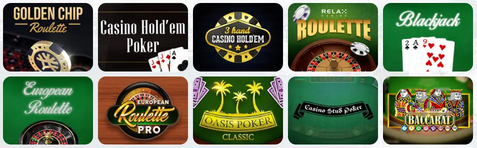 Juegos de mesa en GRATORAMA CASINO